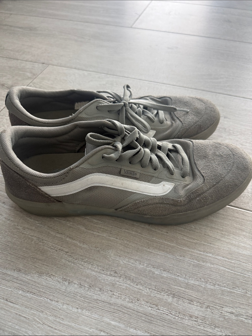 Vans Low-Top Suede & Canvas Sneaker in Gray with White Side Stripe